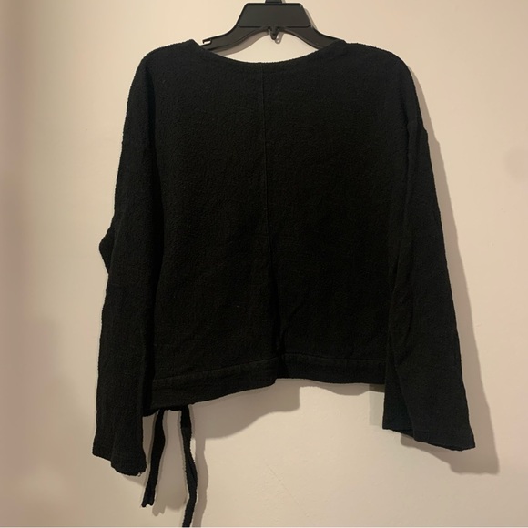 Madewell Texture & Thread Black Wrap Top - Picture 5 of 5